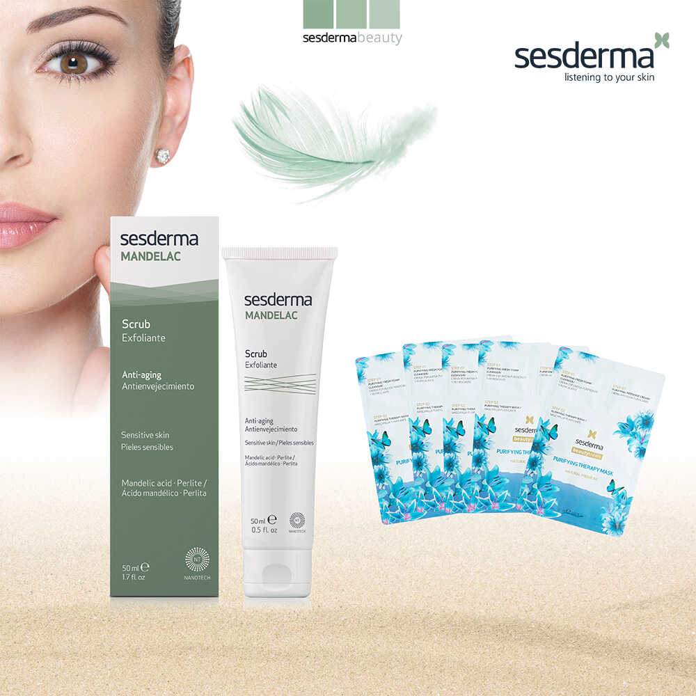 SESDERMA MANDELAC Scrub+ Purifying Therapy Mask 5 pcs